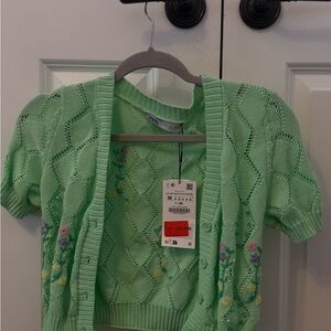 Zara Mint Green Knit Sweater